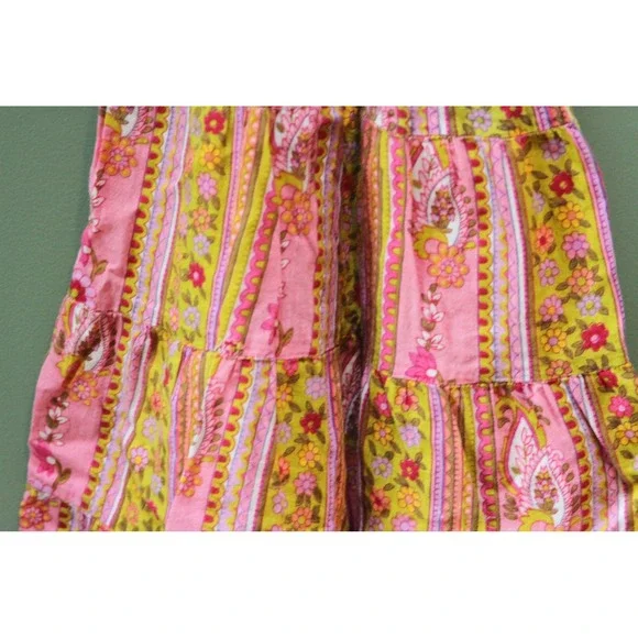 Peek Size S (4-5) Pink Paisley Floral Tiered Smocked Girls Dress - Picture 4 of 4